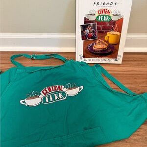 FRIENDS Central Perk Teal Apron and Cookbook Set